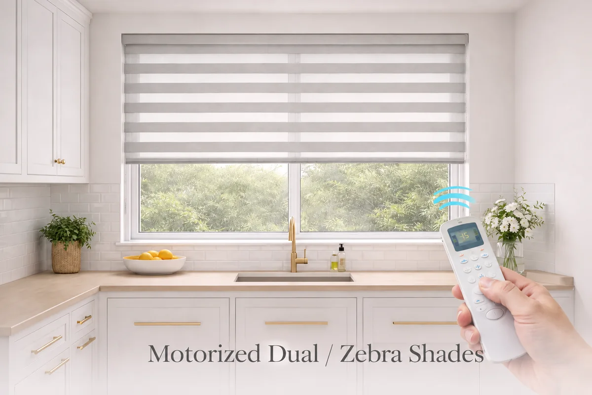 Motorized Dual zebra shades